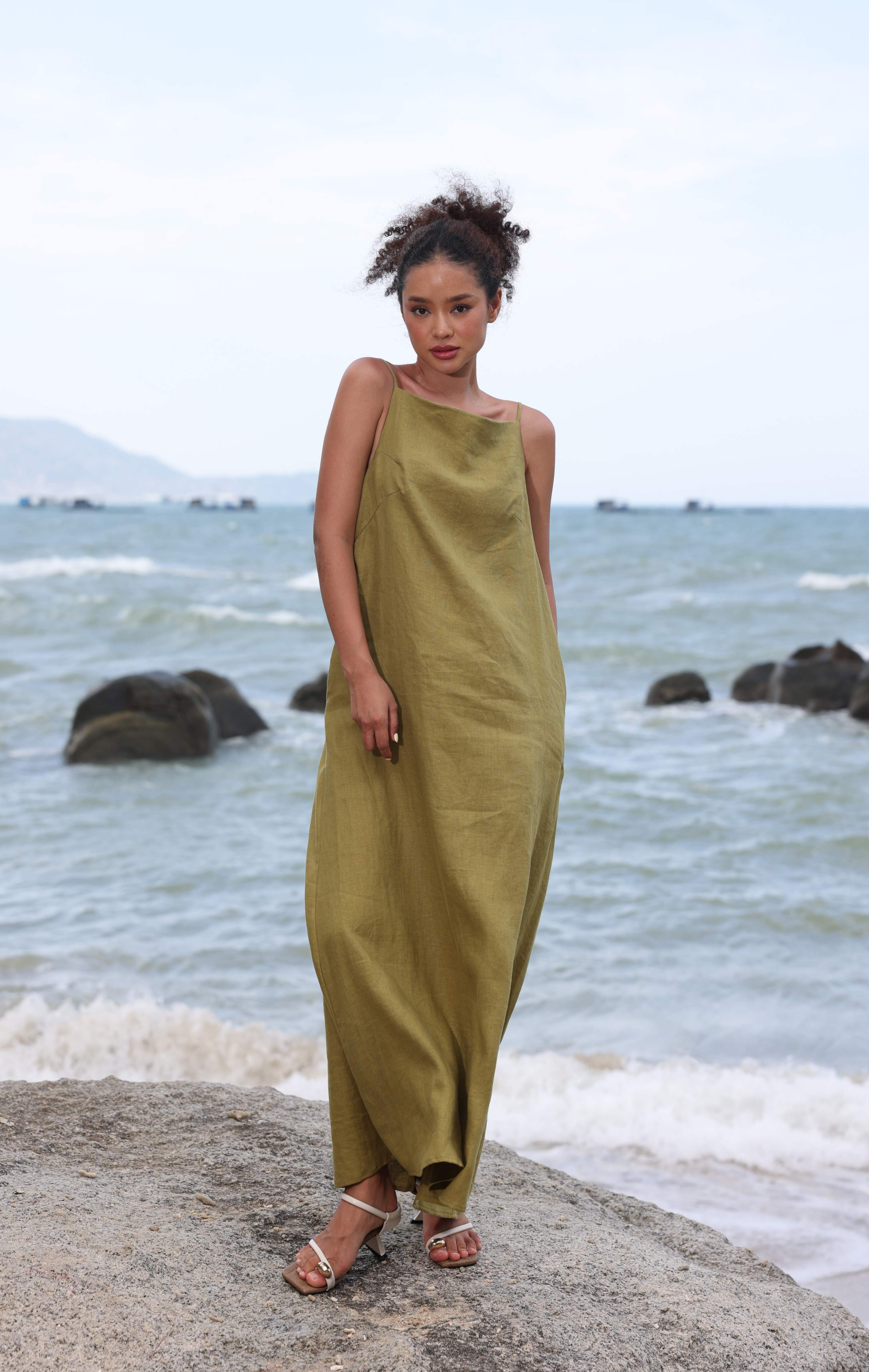 Linen slip dress
