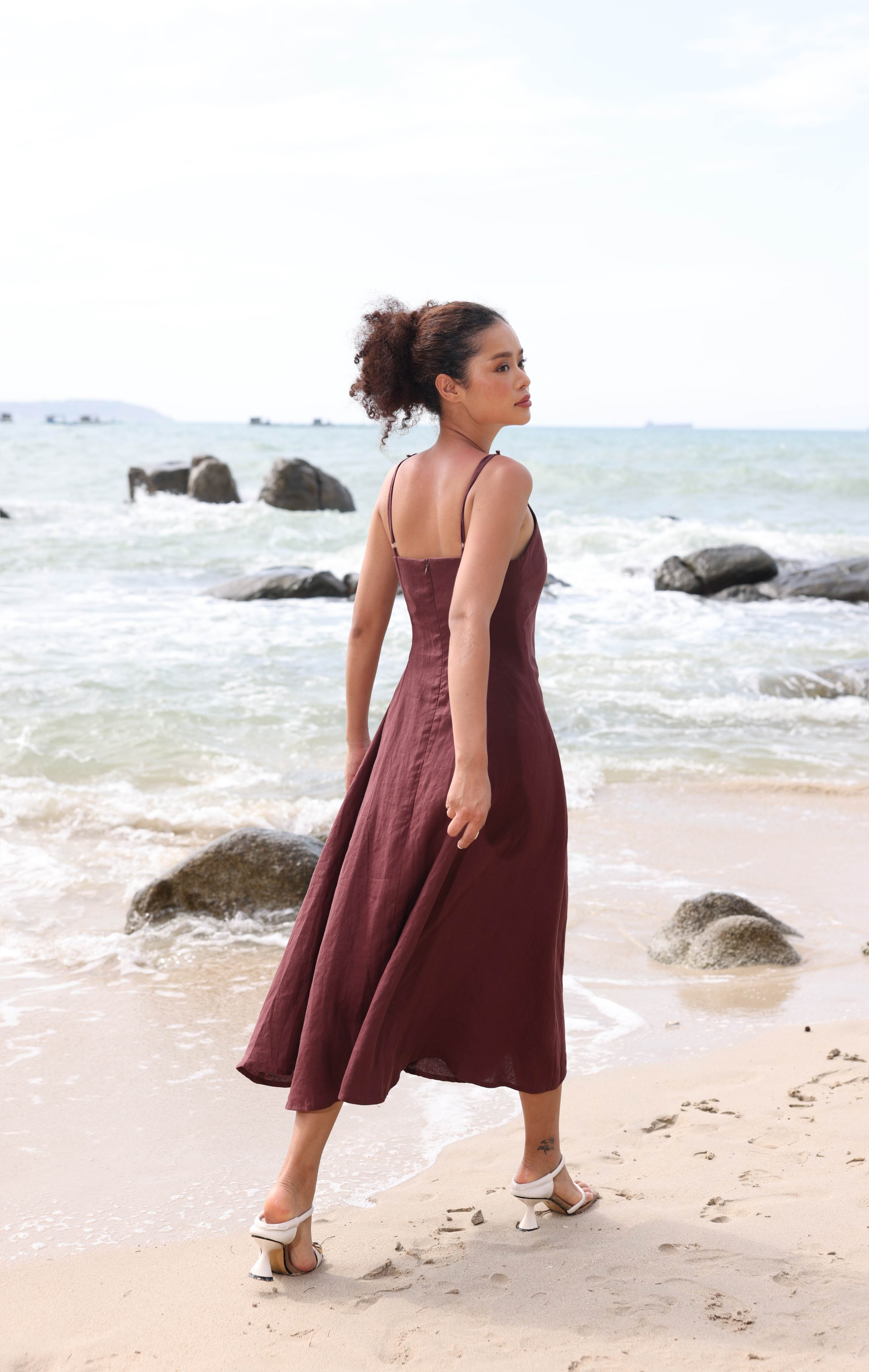 Linen slip summer dress