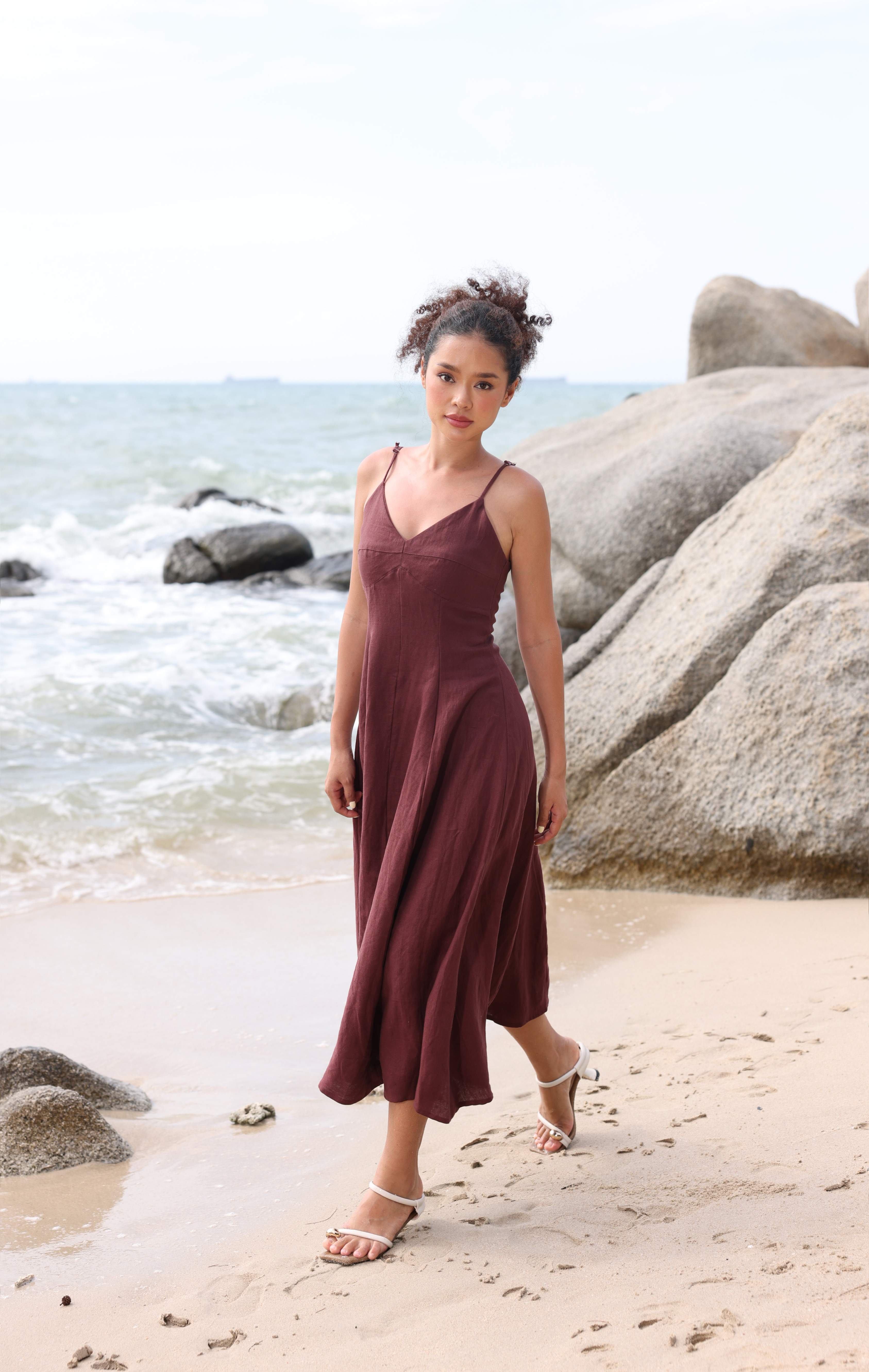 Linen slip summer dress