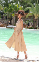 Linen spaghetti strap dress