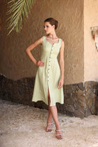 Linen summer button dress