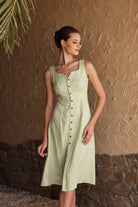 Linen summer button dress