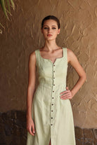 Linen summer button dress