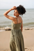 Linen summer cami midi dress