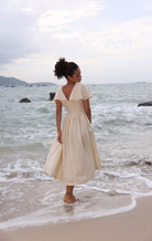 Linen summer wedding guest dress