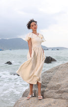 Linen summer wedding guest dress