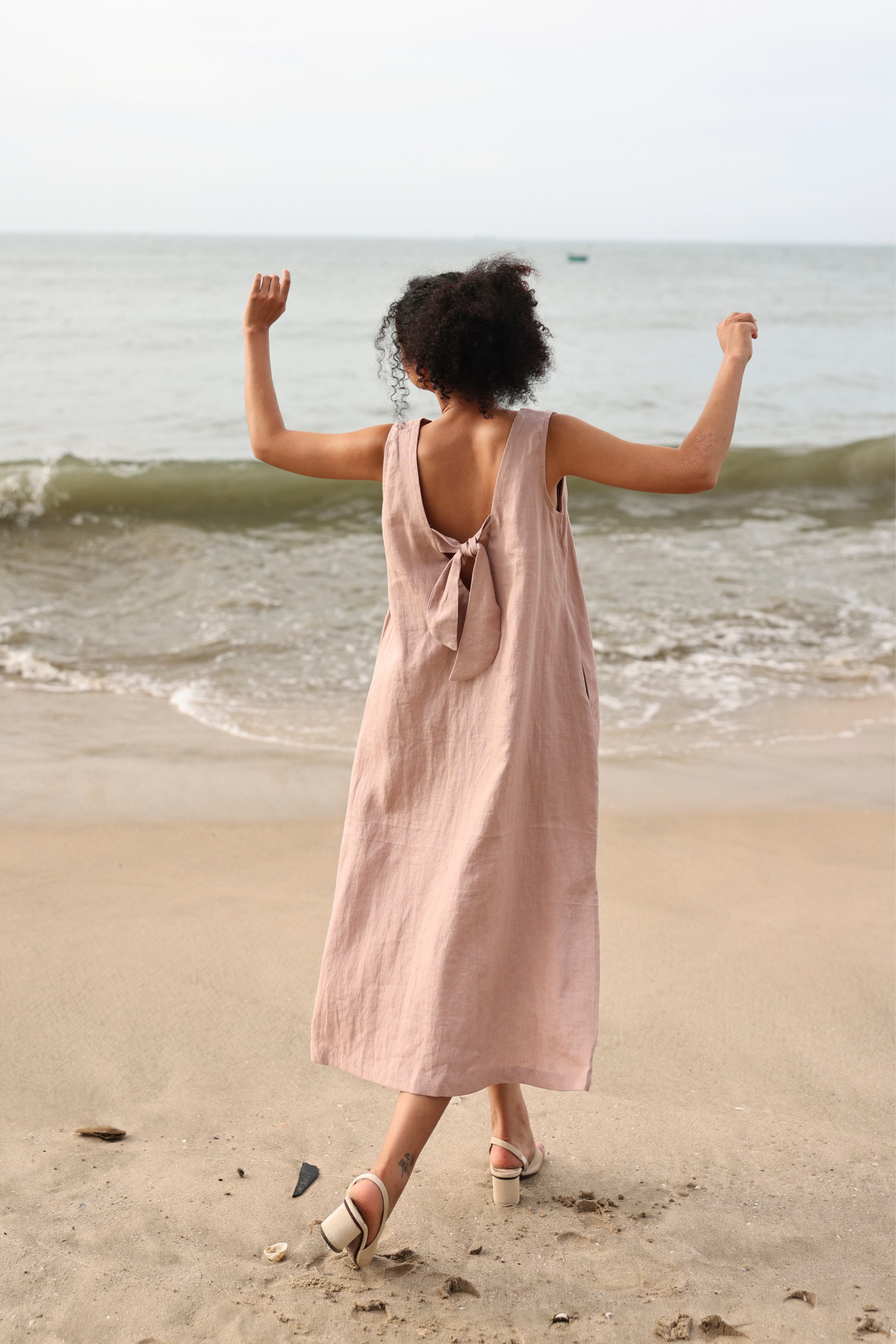 Linen tank dress