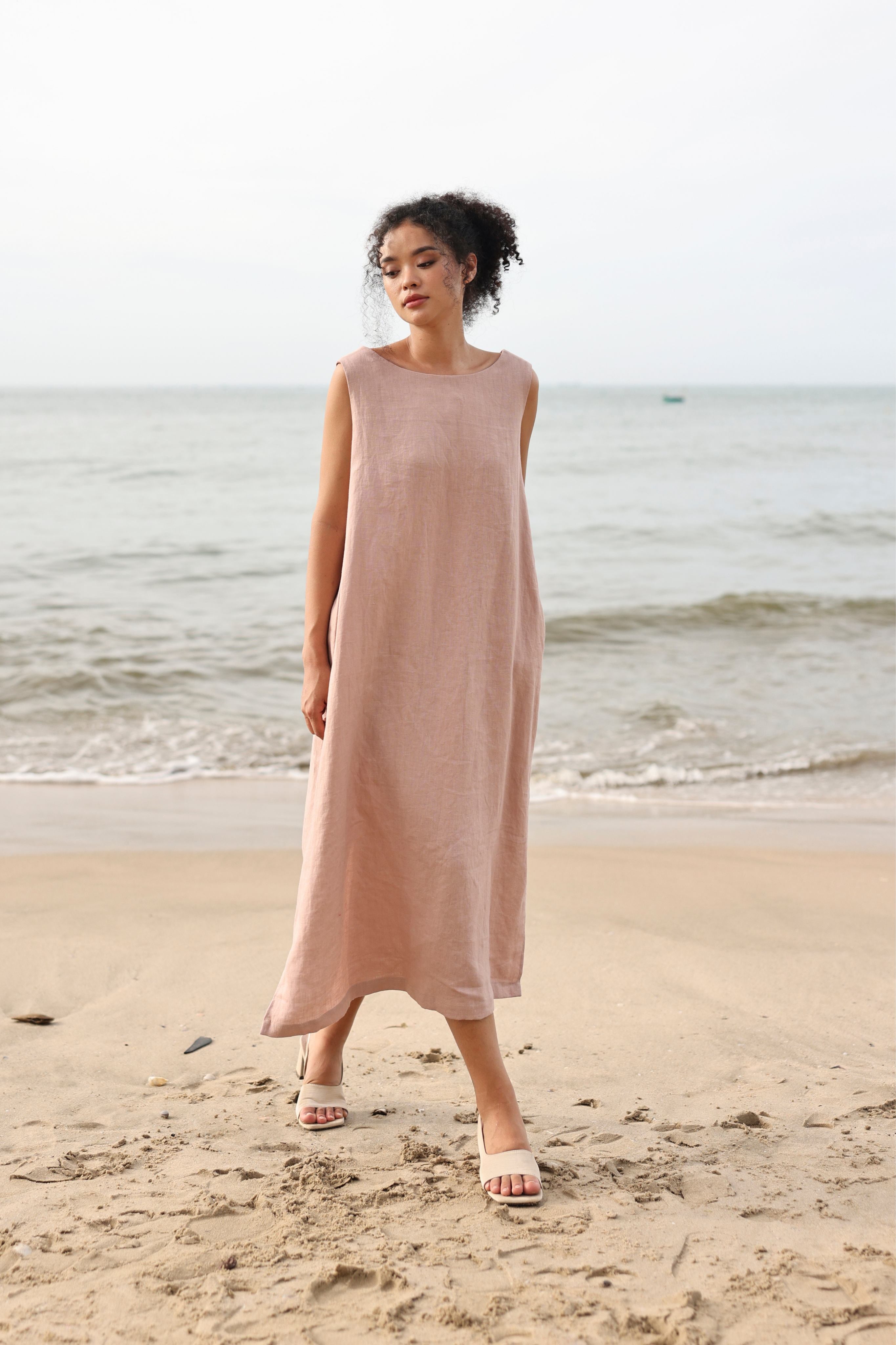 Linen tank dress