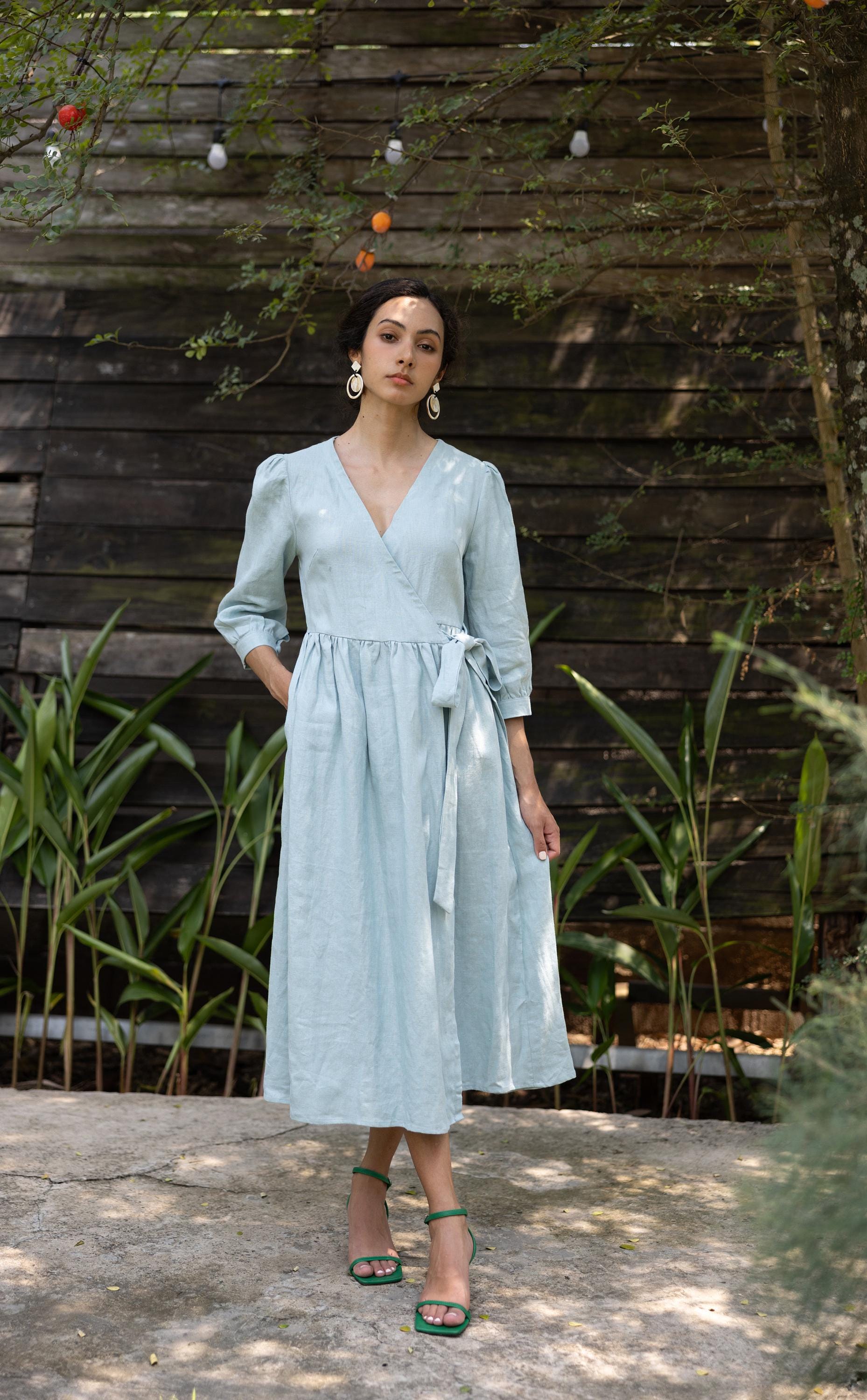 Linen wrap dress