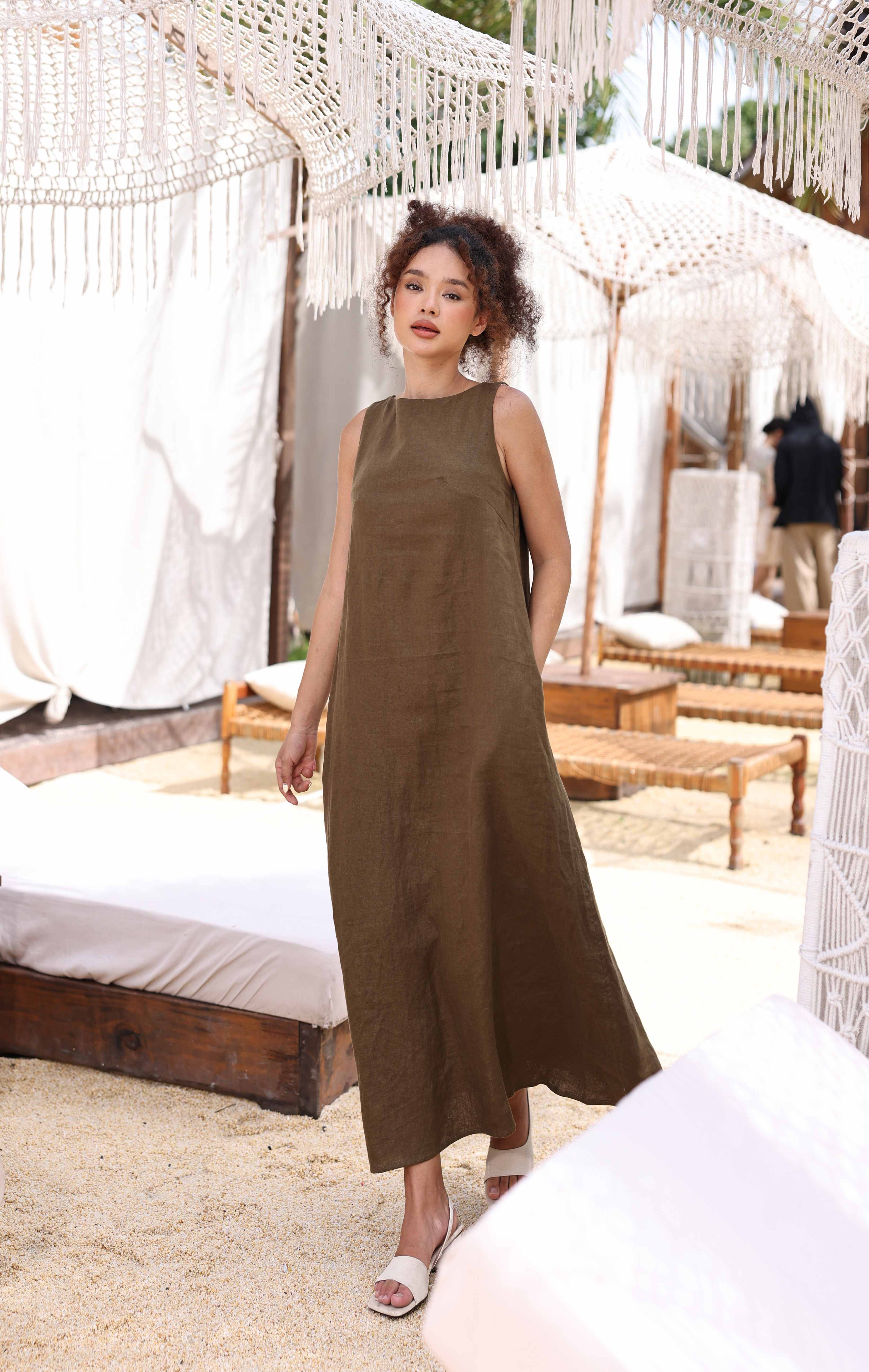 Long linen summer dress