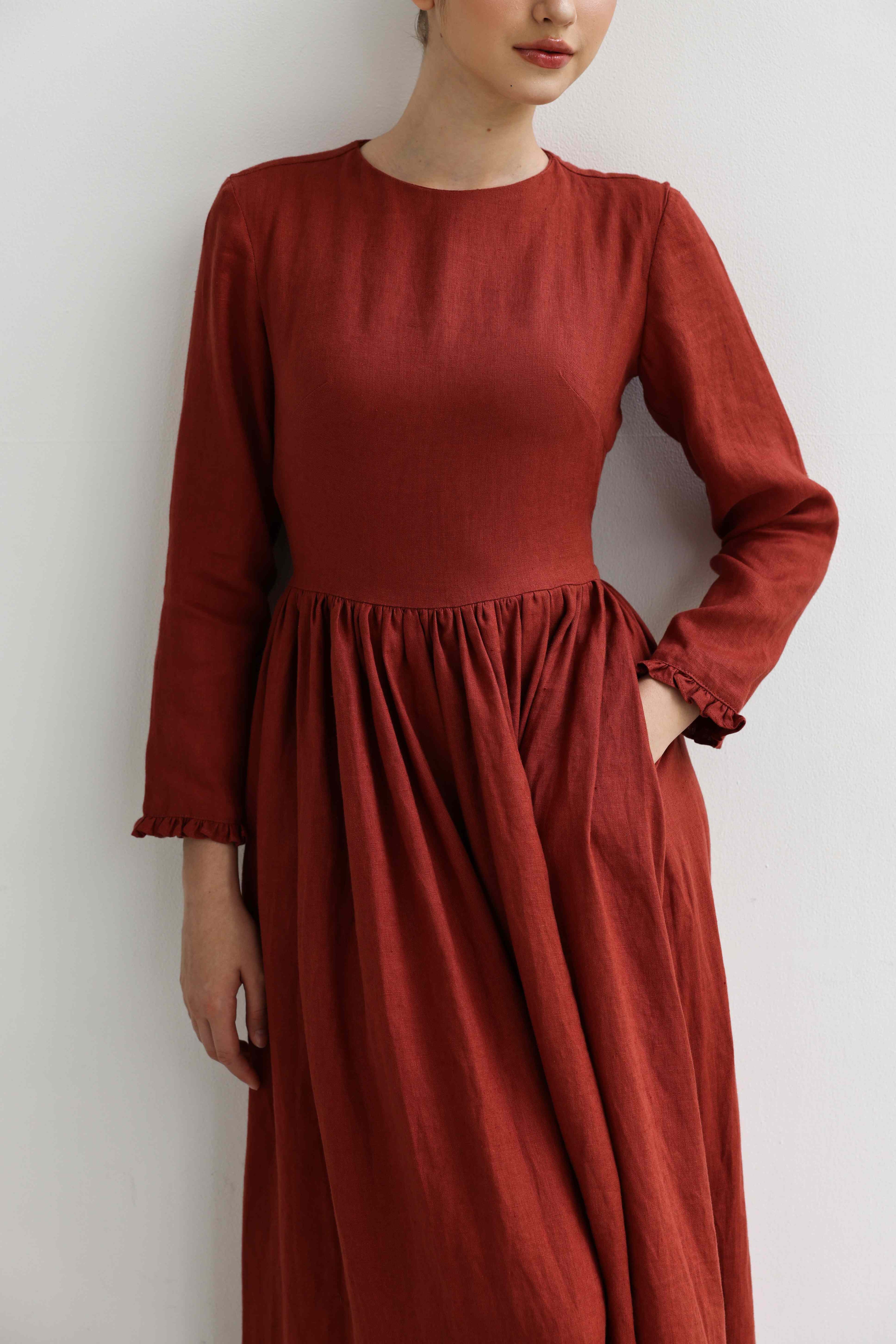 Long sleeve A-line dress