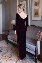 Long sleeve velvet gown