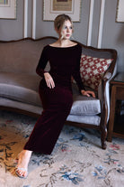 Long sleeve velvet gown
