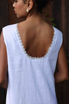 Low back linen dress