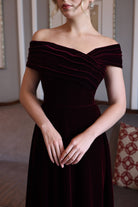 Off-shoulder velvet dress