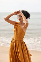 One shoulder boho maxi dress