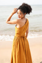 One shoulder boho maxi dress