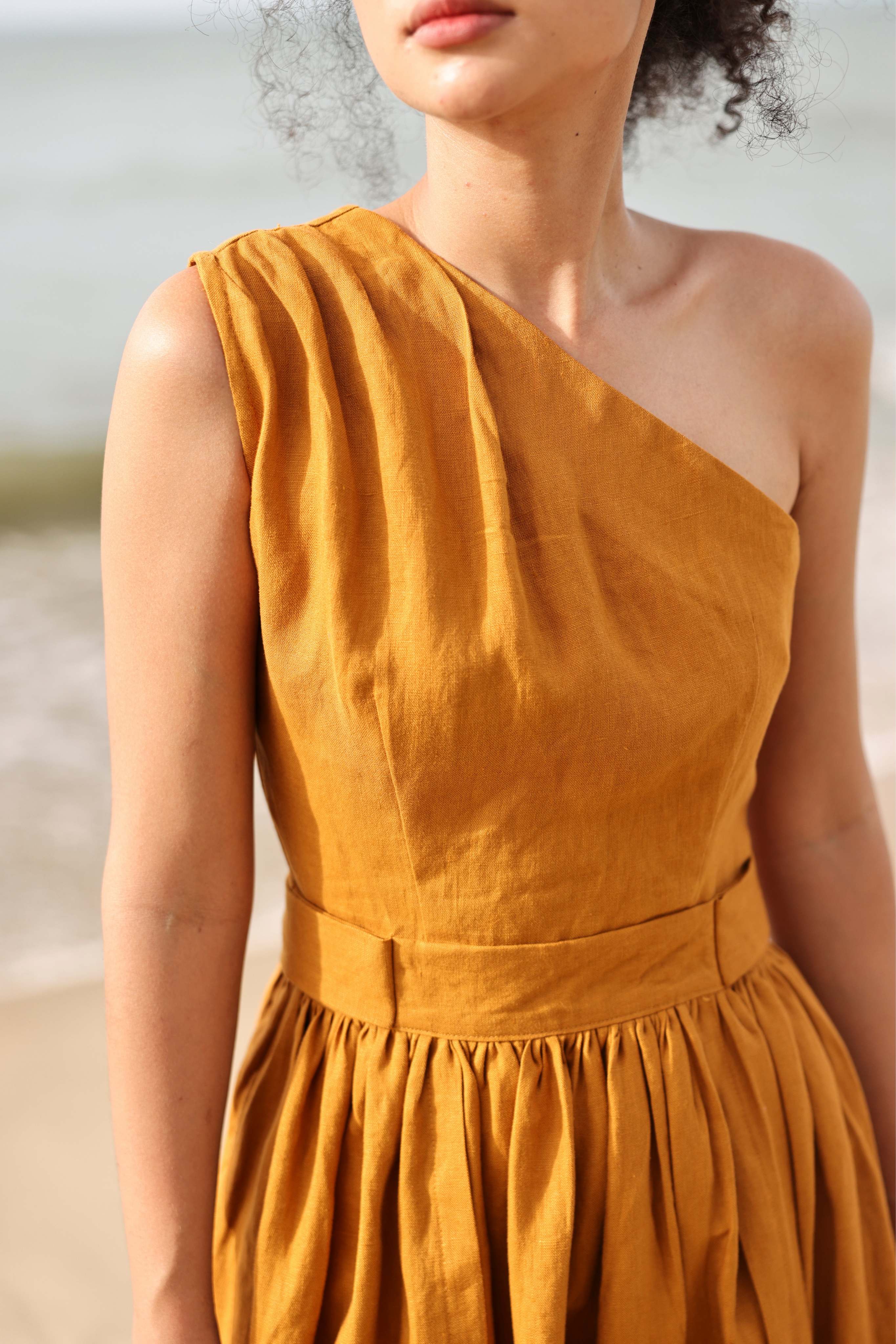 One shoulder boho maxi dress