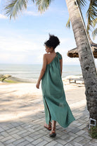 One shoulder linen dress