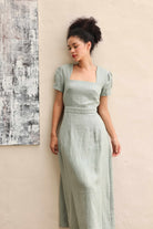 Open back linen dress
