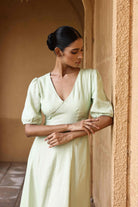Open-back linen maxi dress