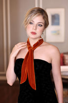 orange velvet scarf bridesmaid gift