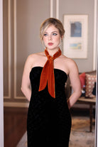 orange velvet scarf bridesmaid gift