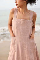 Patch pockets linen dress