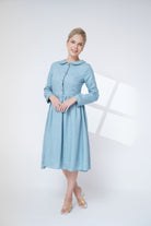 peter pan collar linen dress