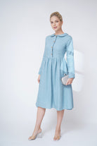 peter pan collar linen dress