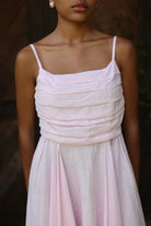 Pink linen sundress