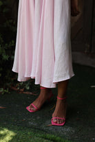 Pink linen sundress