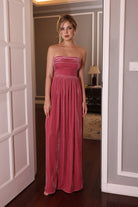 pink velvet bridesmaid dress