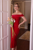 pink velvet off-shoulder dress
