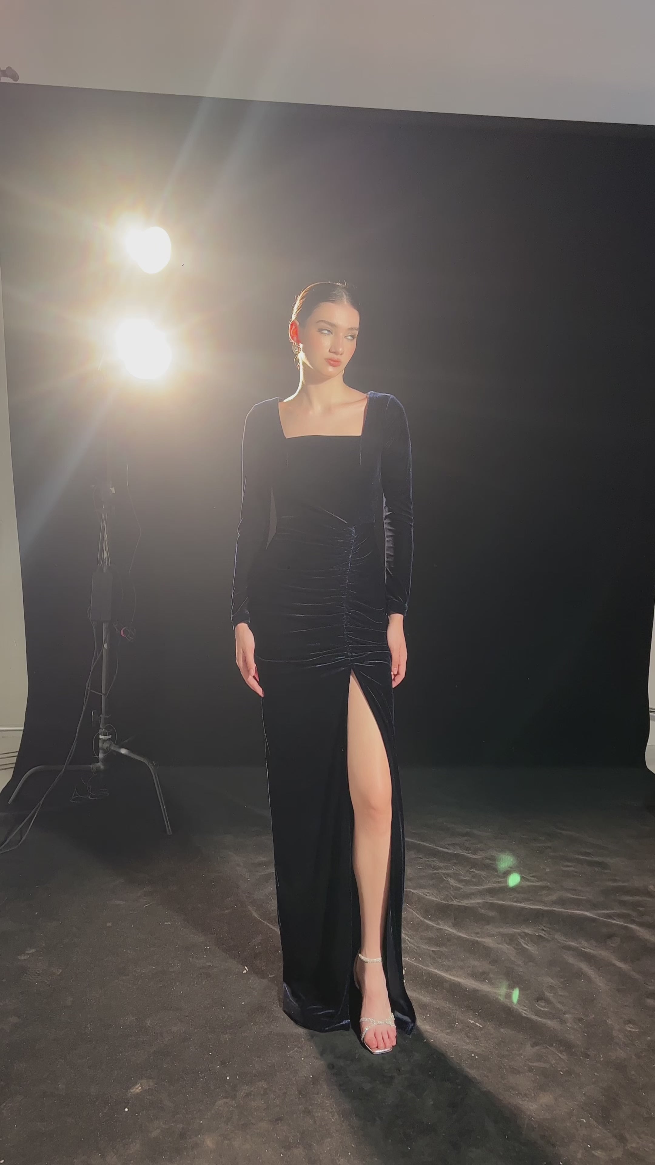 Custom velvet gala dress