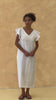 White flutter sleeve linen dress