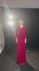 Red velvet evening gown
