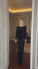 Long black velvet dress