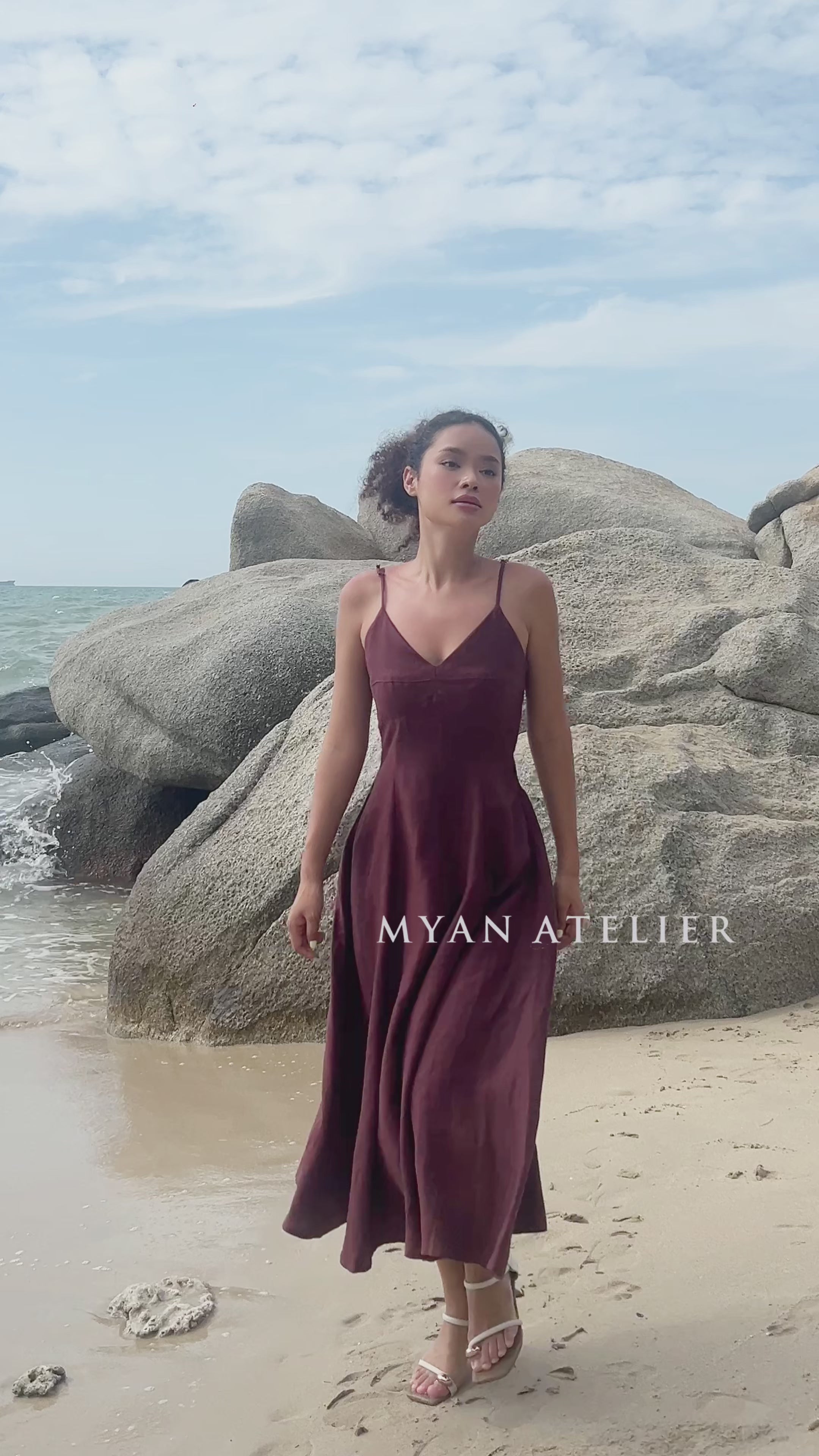 Linen slip summer dress