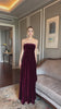 Strapless velvet maxi dress