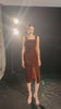 Velvet cocktail dress with slit 