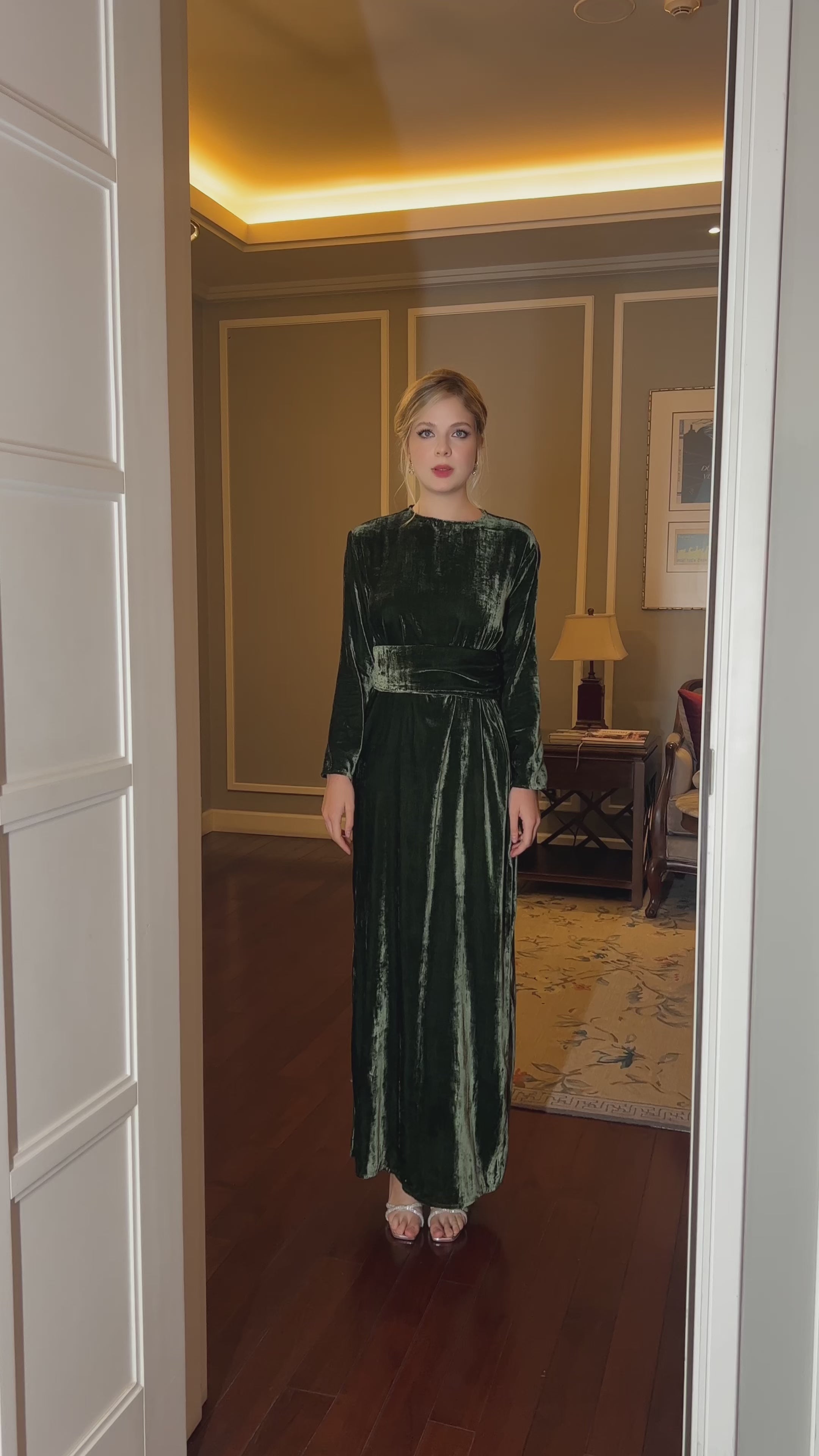 premium silk velvet maxi dress