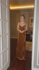 floor length velvet gown
