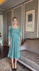 Blue velvet cocktail midi dress