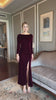 Velvet formal dress with slit