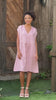 Drawstring waist linen dress