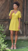 V-neck linen short dress