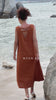 Sleeveless straight linen dress