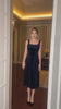 square neck velvet midi dress