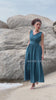 Deep V-back linen summer dress